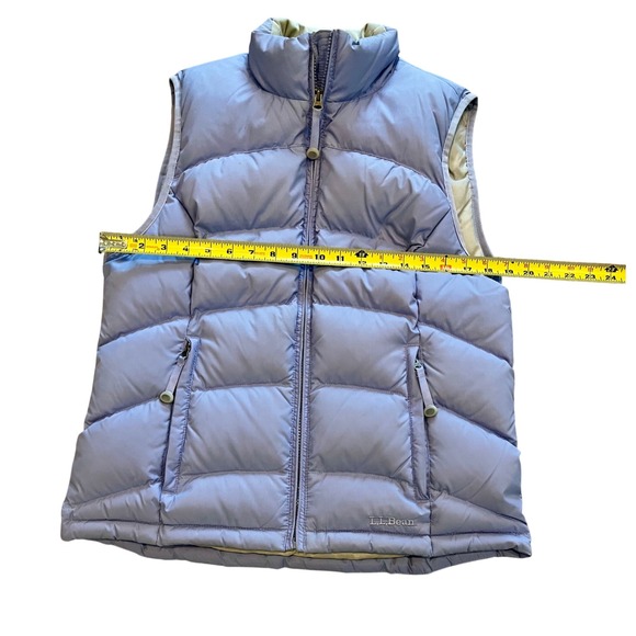 LL Bean Womens Down Puffer Vest Periwinkle Blue Quilted Lightweight Medium - Picture 3 of 6